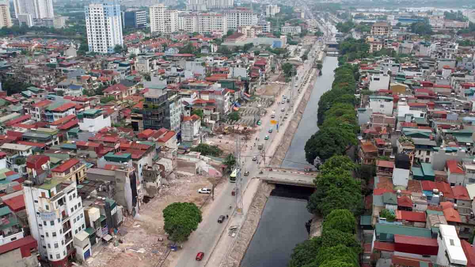 Hình ảnh mới nhất đường Tam Trinh, Hà Nội sau khi gỡ nút thắt giải phóng mặt bằng